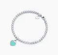 Tiffany & Co Blue Heart Tag Bead Bracelet
