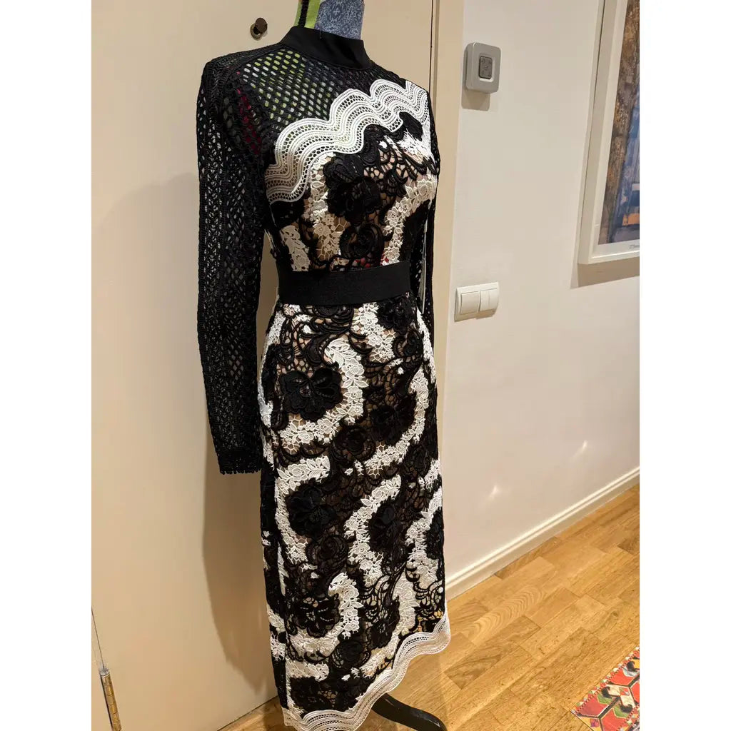 Self Portrait Monochrome Asymmetrical Dress