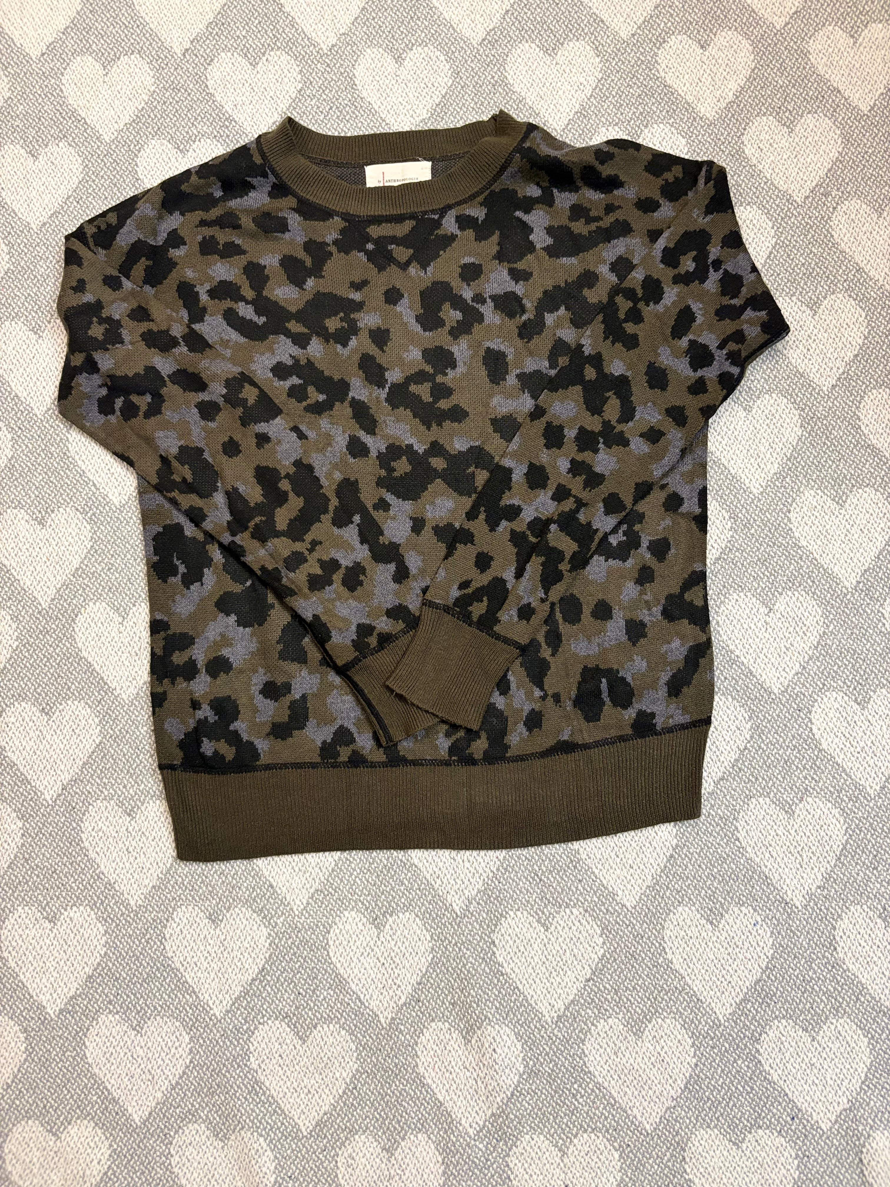 Anthropologie Leopard Knit Sweater