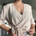 Dynamite Wrap Blouse