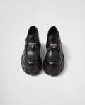 Prada Brushed Leather Monolith Loafers