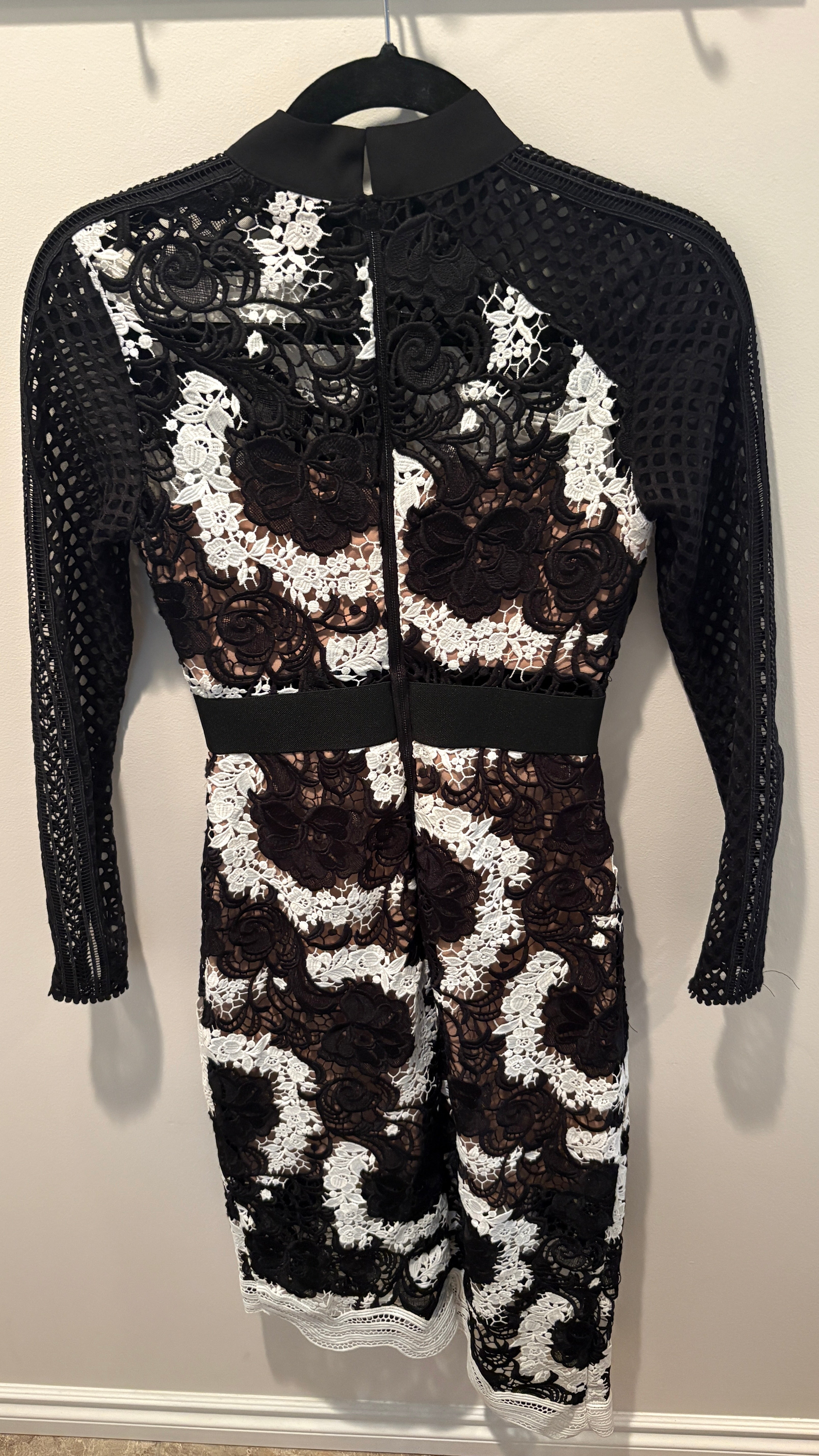Self Portrait Monochrome Asymmetrical Dress