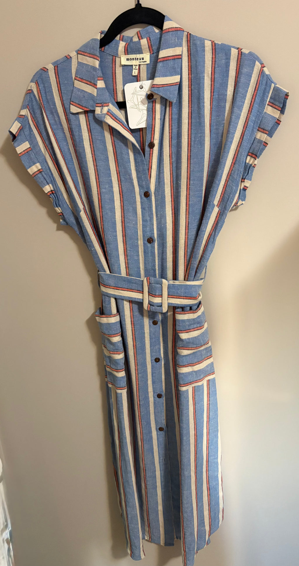Monteau Linen Striped Dress
