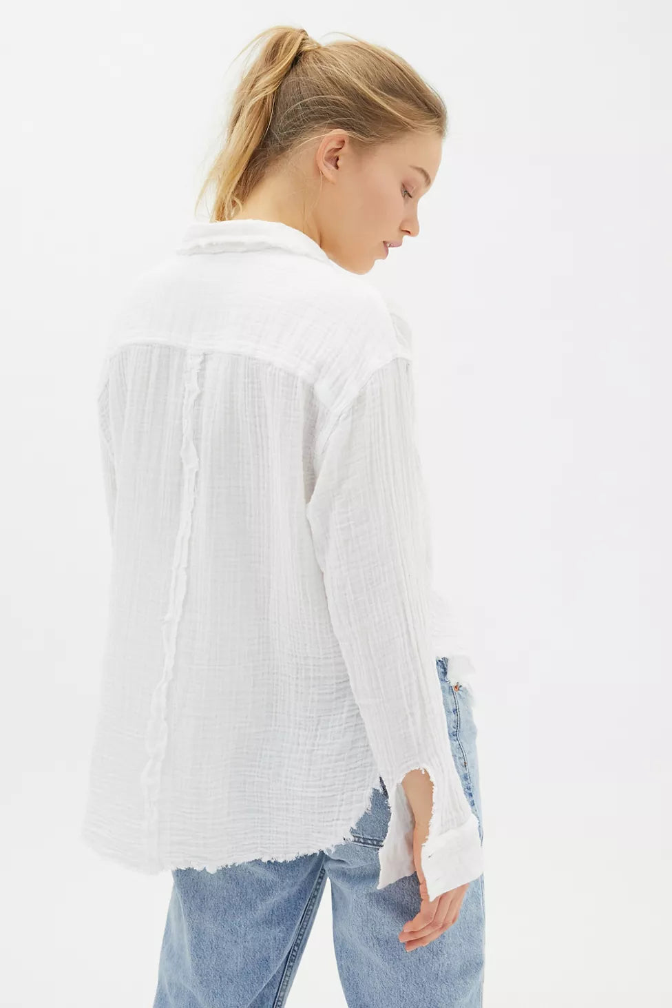 Urban Outfitters Luca Textured Cotton Button Down Shirt