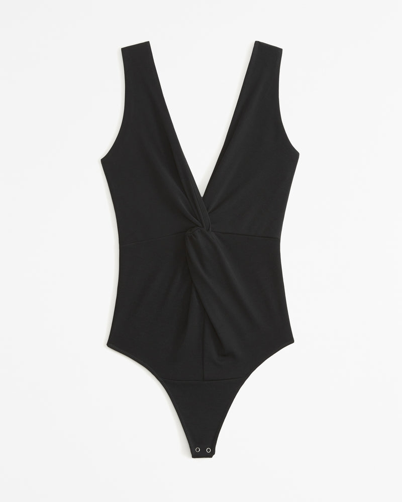 Abercrombie & Fitch Glossy Plunge Twist bodysuit