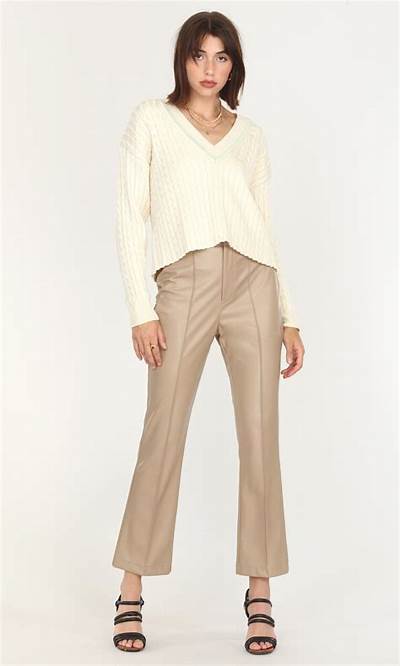 Greylin Front Seam Vegan Leather Pants