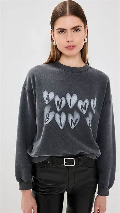Anine Bing Spencer Sweatshirt Hearts